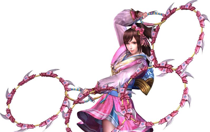 战国无双3阿市武器详解：连环轮的优雅与杀伤力